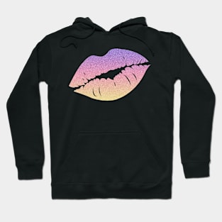 Pastel Sunset Ombre Faux Glitter Lips Hoodie